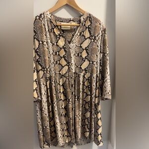 Anthropologie Maeve Snakeskin Print Dress